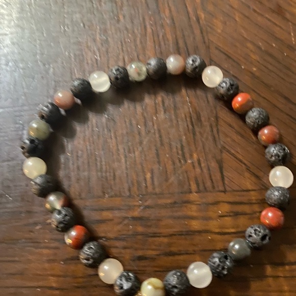 Bracelet lava beads and African blood beads handmade - Picture 2 of 6